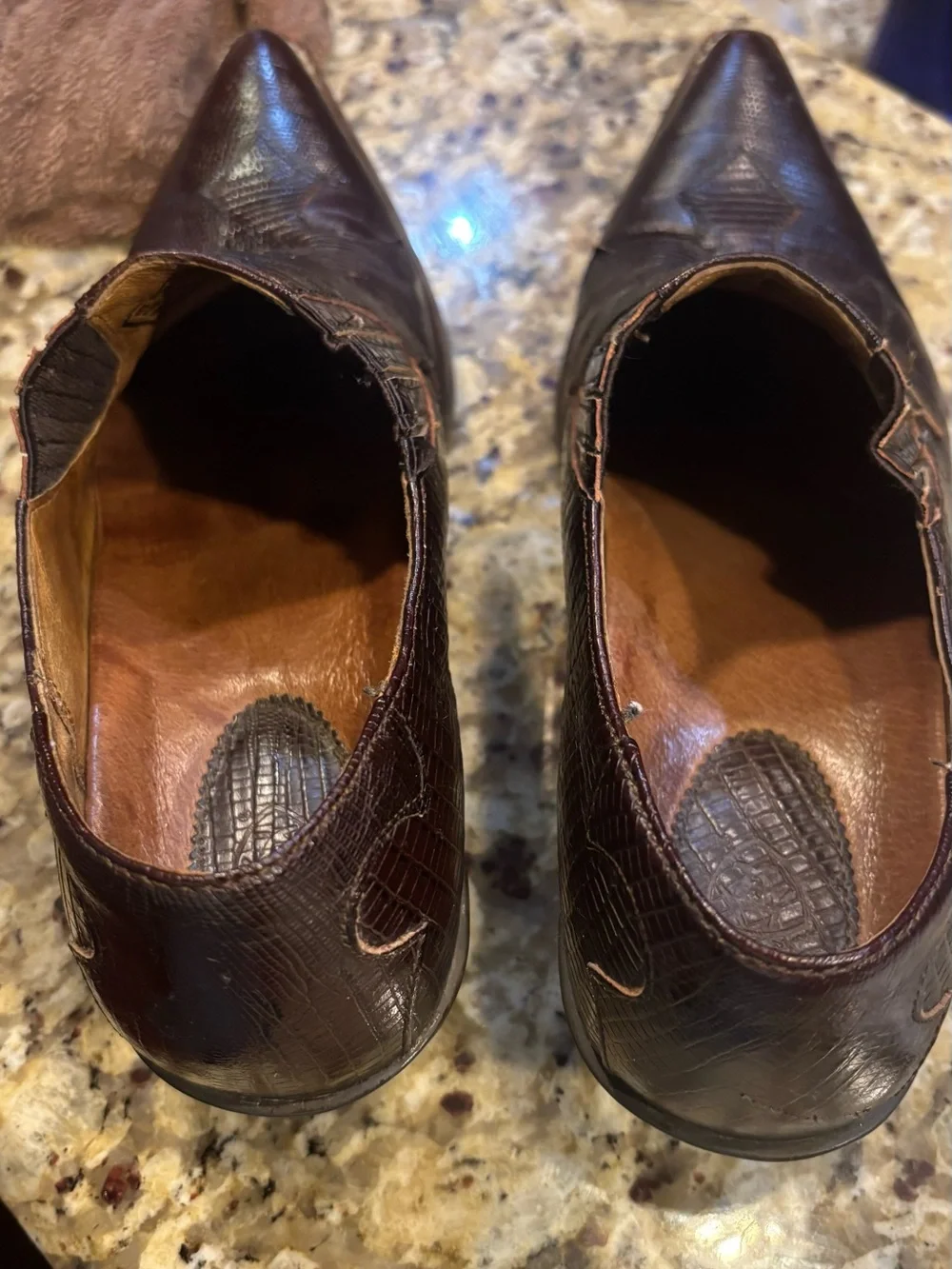 Ariat Women’s Genuine Teju Lizard Western Ankle Boots Brown Size 8B Leather